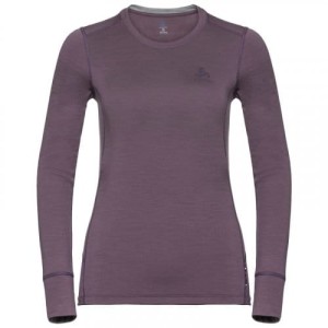 Koszulka termoaktywna  damska Odlo FITTED SUW TOP MERINO W Violet