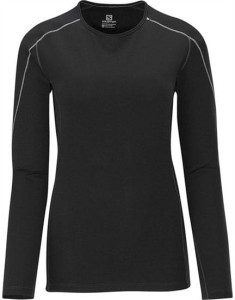 Damska koszulka termoaktywna Salomon LT WT LONGSLEEVE CREW W Black