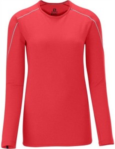 Damska koszulka termoaktywna Salomon LT WT LONGSLEEVE CREW W Papaya/Coral