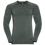 Męska bluzka termoaktywna ODLO SUW TOP LS NATURAL + Kinship WARM Green