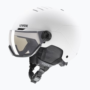 Kask narciarski UVEX Wanted Visor Pro V white matt/variomatc smoke